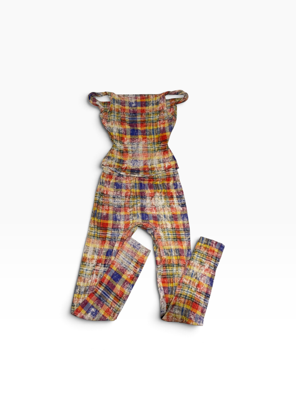 VIVIENNE WESTWOOD DISTRESSED TARTAN ANNA TOP & LEGGING SET SIZE MEDIUM PRELOVED